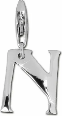 Produktbild von SilberDream Charm Schmuck Armband Anhänger Buchstabe N 925 Echt Silber FC70N