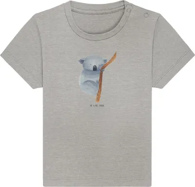 Produktbild von Mr. & Mrs. Panda Babyshirt Koalabär 0. - 6. Monat - Heather Grey - Geschenk,  Baby Shirt, T-Shirt, Koala, Kinder, Kurzarmshirt, Bär, Träumen, Lustige Sprüche, schlafen