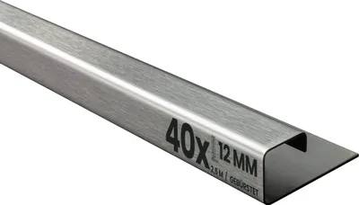 Produktbild von 40x Quadrat Edelstahlschiene Fliesenprofil Fliesenschiene L250cm 12mm gebürstet