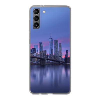 Produktbild von MuchoWow® Handyhülle Schutzhülle Hülle für Samsung Galaxy S21 Plus New York - Wasser - Brücke Silikon Softcase Handy Hülle - Handy-Tasche