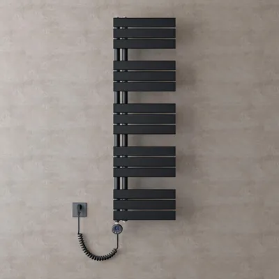 Produktbild von doporro Heizkörper Bad Handtuchheizkörper 131x40cm Badezimmer Badheizkörper Badheizung Handtuchtrockner Handtuchwärmer Seitenanschluss Anthrazit mit Heizstab 600w