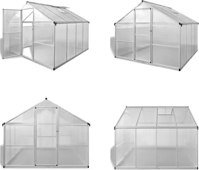 Obrázek produktu pro vidaXL Skleník se základy Zesílený hliník 6,05 m² - Skleník - Skleníky - Domky na rajčata - Domky na rajčata