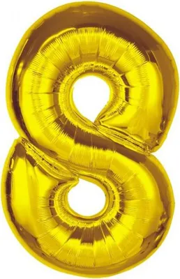 Zdjęcie produktu dla Złoty balon foliowy z numerem 8 92 cm