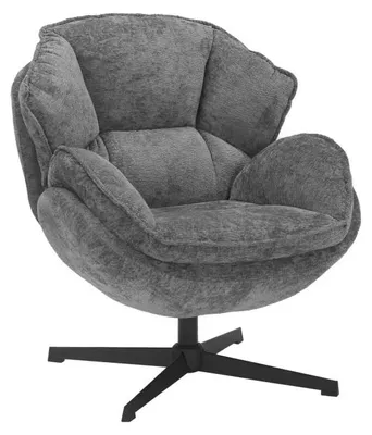 Image de Fauteuil pivotant en tissu - Gamme Betty - Gris