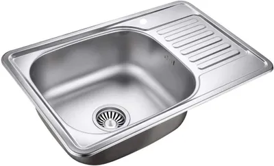 Produktbild von VBChome Einbauspüle 66x42 Leinenstruktur Edelstahl Rechts Küchenspüle mit Hahnloch Spüle Ablagefläche Abtropffläche Rechts eckiges Camping Ablaufgarnitur Siphon