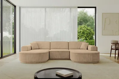 Produktbild von ALTDECOR Ecksofa in U-Form MARI-U1-v3 - 303x171x83 cm Beige - Corner Sofa Bett Eckcouch Couch L-Form Wohnlandschaft Cauchsofa