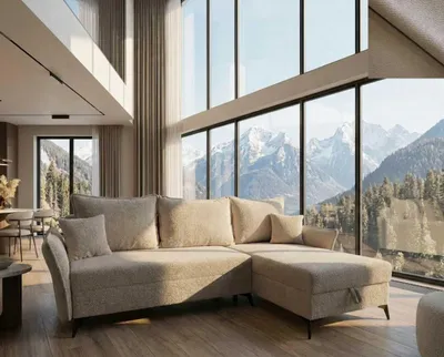 Produktbild von Cammarata Nordelo Universal-Ecksofa, links/rechts, 182x262x100 cm, Schlaffunktion 150x240 cm, Jaguar-Stoff 04 Hellbraun