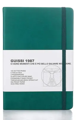 Obrázok produktu pre Zošit s bodkovaným papierom, formát A5, pevná väzba, umelá koža, 144 strán, papier s gramážou 80 g/m²