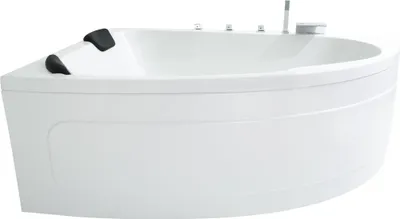 Produktbild von Basera Eck-Badewanne Guam Links 180 x 130 cm für 2 Personen mit Wasserfall, LED-Ambiente und Kopfstützen