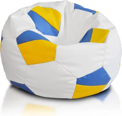 Produktbild von Ecopuf Fussball Sitzkissen, Kunstleder Sitzsack, im Flaggen-Design Ukrainischen