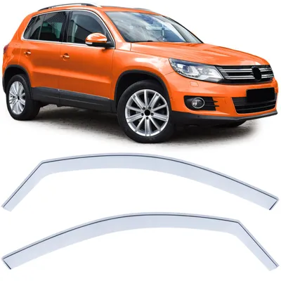 Obrázok produktu pre Odvetrávače okien, ochrana proti dažďu, veterný štít, svetlá farba, pre VW Tiguan 5N, modelové roky 2007-2015