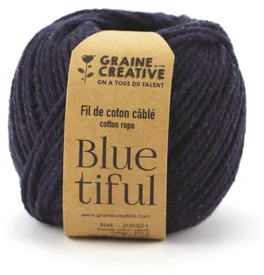 Imagen del producto de Graine Créative - Cuerda de macramé Graine Créative, grosor 2,5 mm x 80 m, color índigo