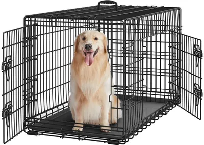 Zdjęcie produktu dla Klatka dla psa Yaheetech, 107 x 66 x 74,5 cm, składana, 2 drzwi, XL, czarna