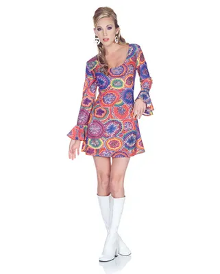 Produktbild von Psychedelic Hippie Minikleid XL als Faschingskostüm