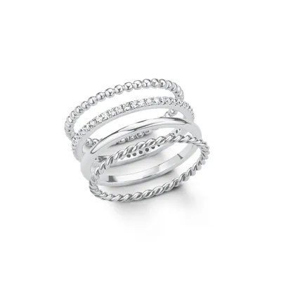 Produktbild von Ring Set Damen von s.Oliver, 925er Silber mit Zirkonia (Größe: 52mm)