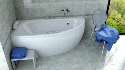 Immagine prodotto di Vasca da bagno ad angolo Vasca da bagno acrilica 150*70 cm Bagno Vasche da bagno ad angolo Bianco