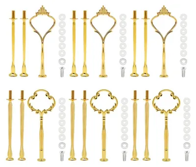 Produktbild von 6er Set Goldene Metall Etageren Stangen für Tortenständer