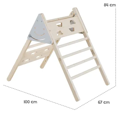 Produktbild von roba Kletterdreieck klappbar Holz Natur für Kinder, Motorikspielzeug