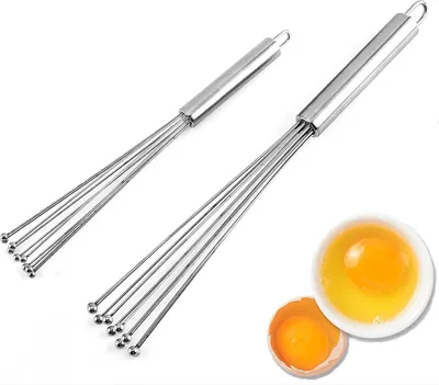 Immagine prodotto di 2 fruste da cucina in acciaio inossidabile 304, set di fruste per montare, utensili da cucina