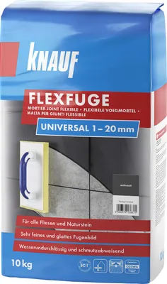 Produktbild von Knauf Fugenmörtel Flexfuge Universal 1 - 20 mm anthrazit 10 kg