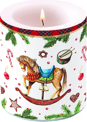 Produktbild von Kerze groß Schaukelpferd Weihnachten
