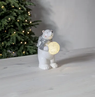 Zdjęcie produktu dla Figurka miś polarny ze śnieżną kulą Led POLARE 20,50 na baterie
