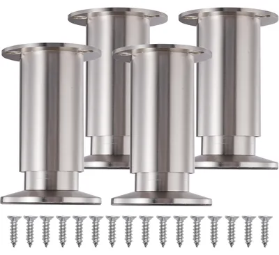 Productafbeelding van Set van 4 metalen tafelpoten 20 cm met montageplaten en schroeven