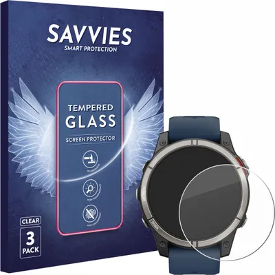 Produktbild von 3x Savvies Schutzglas für Garmin quatix 7 Pro Displayschutz 9H Glas klar transparent