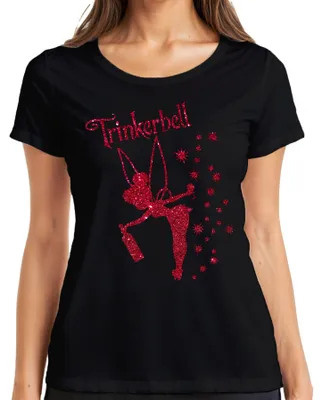 Imagen del producto de Camiseta para mujer, diseño "Trinkerbell Fee Wein Party Mädelsabend JGA Glitzer Pink", color , talla S