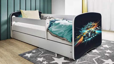 Image de Lit d'enfant Lit d'adolescent Ethnie 70x140, 80x160, 80x180 cm - Set complet avec tiroir & protection antichute