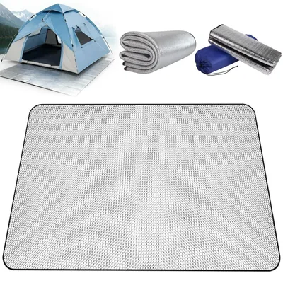 Produktbild von Aluminium Isolationsmatte 200 x 200 cm, faltbare Zeltmatte, Aluminiumfolie und EPE, wasserdicht, für Camping