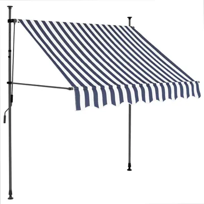 Image de vidaXL Store rétractable manuel avec LED 100 cm bleu et blanc