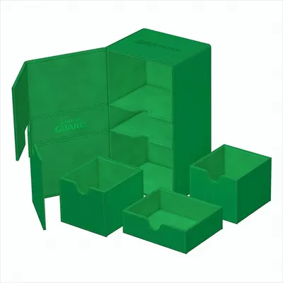 Produktbild von Ultimate Guard Twin Flip`n`Tray 200+ XenoSkin Monocolor Grün