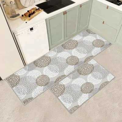 Immagine prodotto di Tappetini antiscivolo da cucina, grigi, 150x43 cm, lavabili