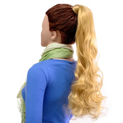 Obrázek produktu pro hair2heart Prodloužení copánku Prodloužení copánku vlnitý - zlatá blond 60cm 100g