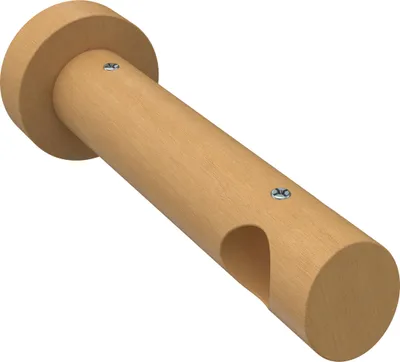 Produktbild von Interdeco Träger mit Abstand 12 cm / Wandhalterung für Gardinenstangen 20 mm Ø, 1-läufig Buche lackiert, Typ Talena