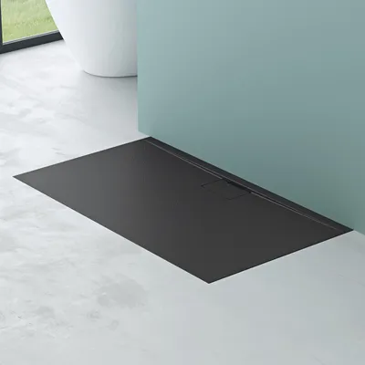 Produktbild von Mai & Mai Duschtasse Duschwanne aus Mineralguss BxTxH: 90x140x3 cm Mineralgusswanne in Anthrazit DIN-Anschlüsse inkl. Ablaufgarnitur Geoma07