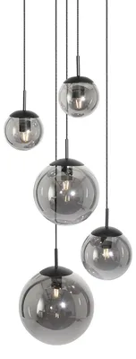 Image de Steinhauer - suspension - Bollique LED - noir - verre métal - Ø 60cm - E27 - 2730ZW