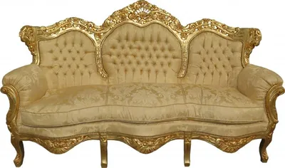 Produktbild von Casa Padrino Barock Sofa King Creme Barock Muster / Gold 184 x 125 x 81 cm - Lounge Couch