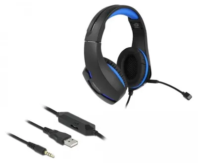 Produktbild von DELOCK Gaming Headset Over-Ear 3,5 mm Klinkenstecker LED