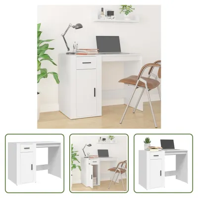 Produktbild von The Living Store Schreibtisch Weiß 100x49x75 cm Holzwerkstoff