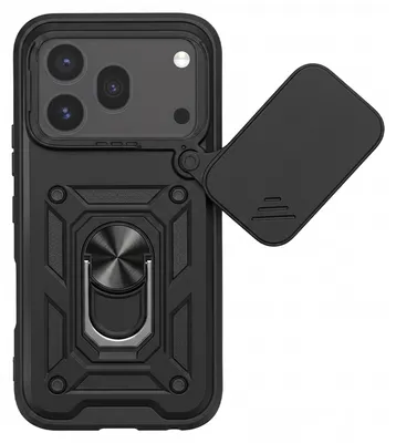 Produktbild von Mayaxess, Hülle für Honor 600 Pro mit Schiebe-Kameraschutz und Magnetischem Ring, Schwarz