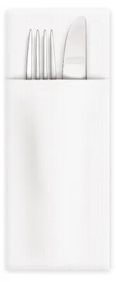 Produktbild von 50x Servietten Bestecktaschen Premium 32 x 40 cm Airlaid weiß