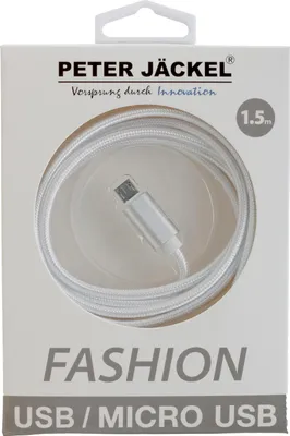 Produktbild von Peter Jäckel 15671, 1,5 m, Lightning, USB A, Weiß, Gerade, Gerade