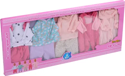 Obrázek produktu pro Eddy Toys oblečení pro panenky 8 kusů - Baby Doll - 40-45 CM - Vícebarevné