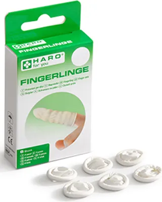 Produktbild von HARO Fingerlinge Universalgröße weiß 6 Stück