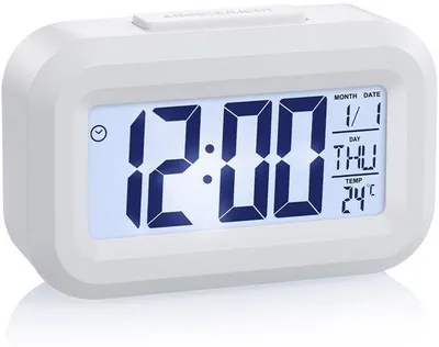 Image de Réveil numérique avec écran LCD, minuterie, veilleuse, indicateur de température et mode nuit