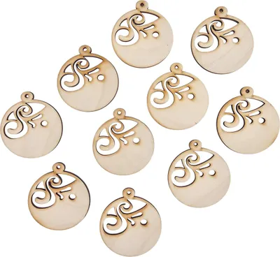 Immagine prodotto di Ciondolo ornamentale in legno 6cm - Ornamento - 10 pezzi
