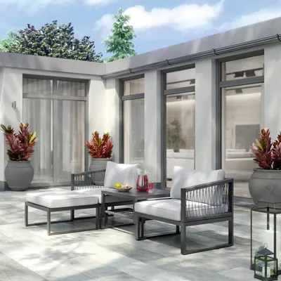 Produktbild von Lounge-Set Outdoor-Lounge Sitzlounge Willa 4-teilig aus Aluminium Anthrazit