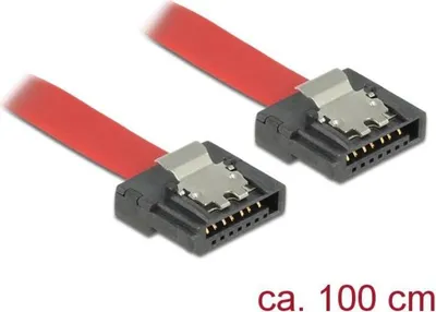 Produktbild von DELOCK SATA-Kabel SATA III -> SATA St/St 1.00m FLEXI rot